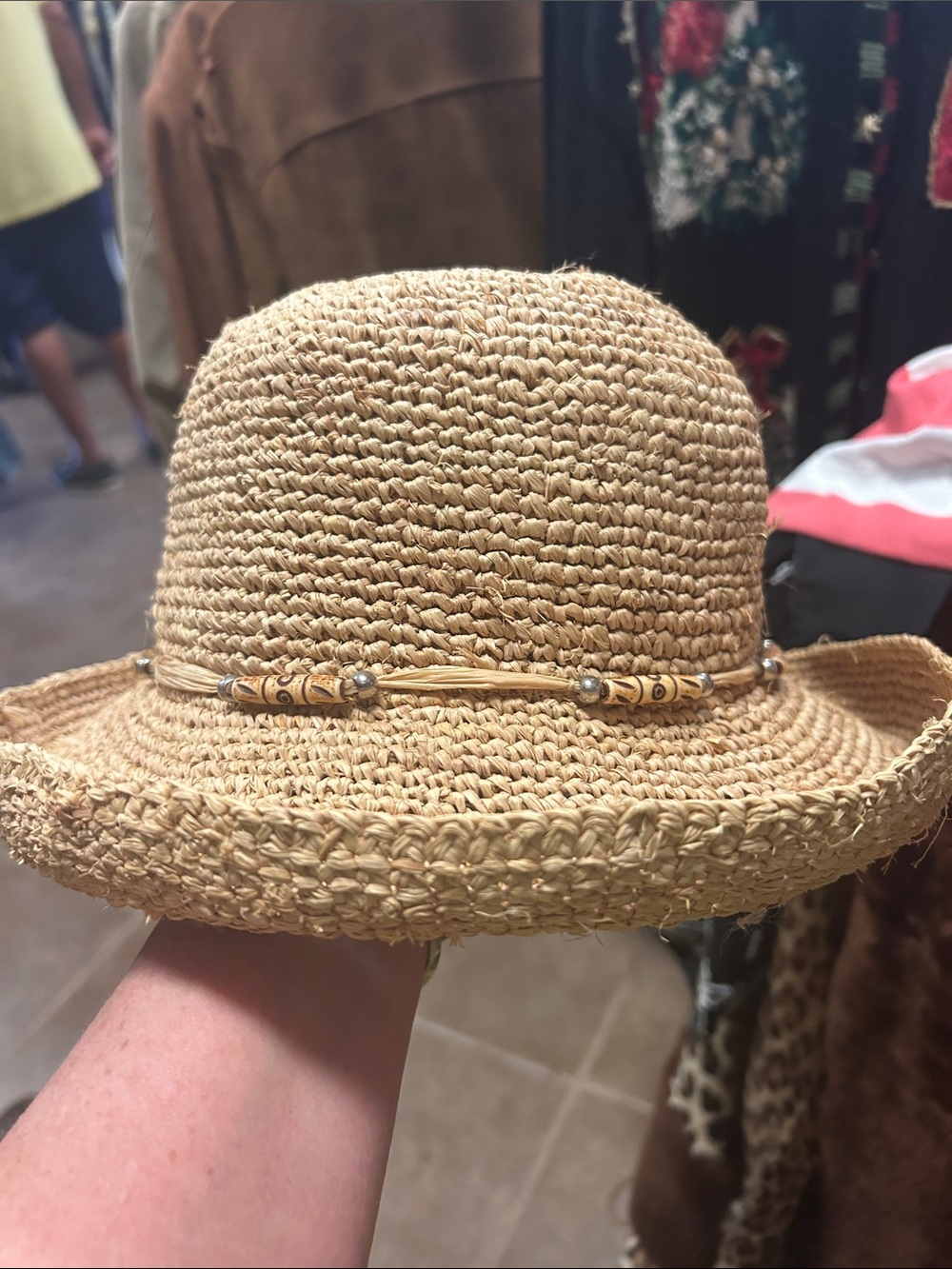 Scala Stra Sun Hat with Pink Tag and Raffia Trim - Picture 3 of 3